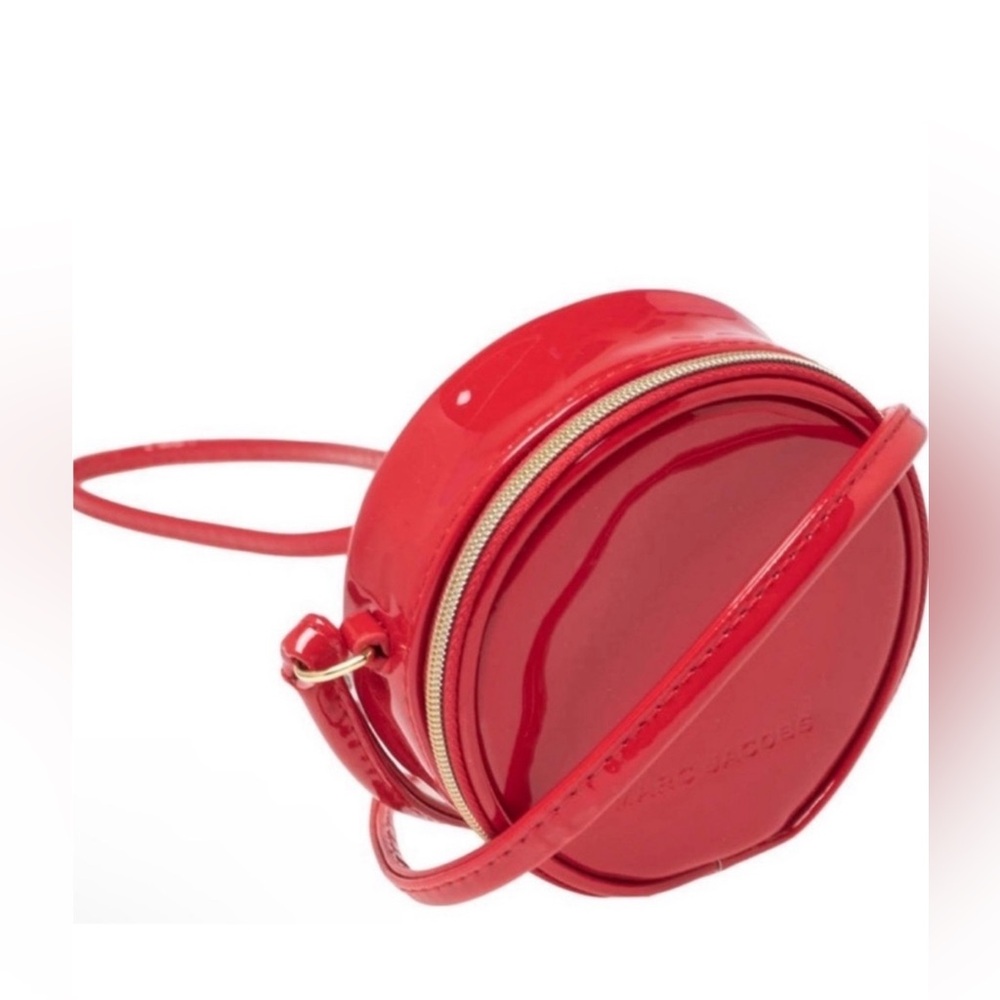MARC JACOBS Mini 4" Red Patent Leather Crossbody Round Circle Canteen Bag NWT - Picture 6 of 12